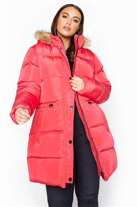 pink longline padded coat  clothing