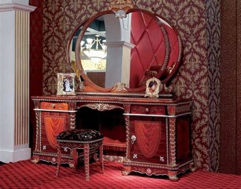 luxury wooden dressing table design  oval shaped
