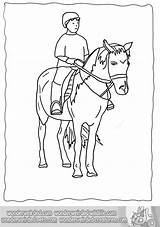 Coloring Horse Riding Pages Girl Horseback Template sketch template