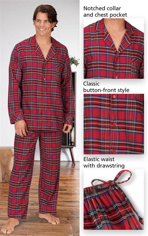 Stewart Plaid Flannel Men S Pajamas In Flannel Pajamas For