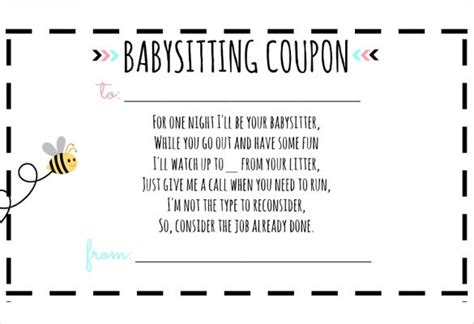 baby sitting coupon templates psd ai indesign word