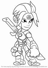 Brawlhalla Val Draw Learn Step sketch template