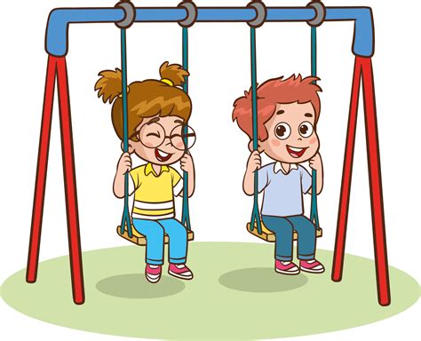 children playing   playground vector illustration   cartoon
