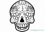 Pages Coloring Flames Skulls Getcolorings sketch template