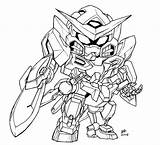 Gundam Exia Drawings Lineart Mecha Colouring sketch template