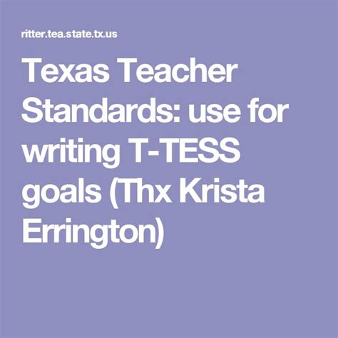 texas teacher standards   writing  tess goals thx krista