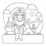 Captain Captian Pier Profession sketch template