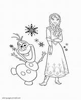 Coloring Anna Pages Olaf Printable Frozen Colouring sketch template