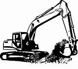 Trackhoe Excavator Digger Clipground sketch template