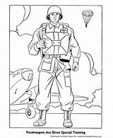 Coloring Pages Veterans Kids War Sheets Army Print Paratroopers Soldier Honkingdonkey Paratrooper Holiday sketch template