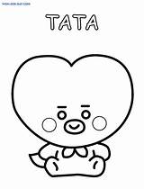 Bt21 Tata Coloring Pages 21 Bt Baby Mang Printable Characters Cute Van Wonder sketch template
