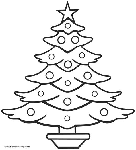 simple christmas tree coloring pages  art  printable coloring