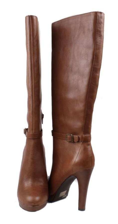 jessica simpson khalen womens brown leather knee high dress heel