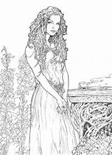 Coloring Galadriel Pages Lord Rings Adult Deviantart Book Print Choose Board 32kb sketch template