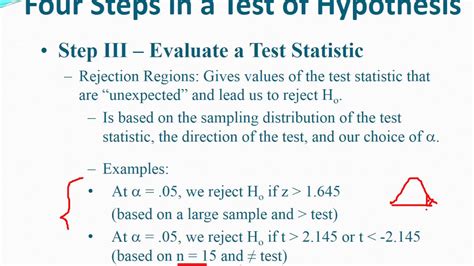 evaluating  test statistic youtube