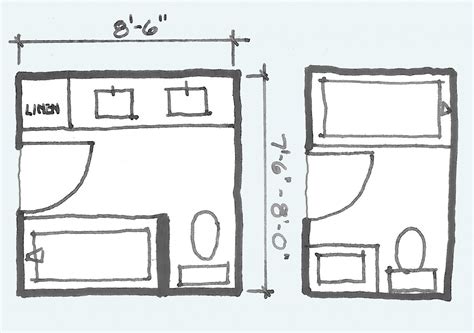 common bathroom floor plans rules  thumb  layout board vellum