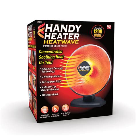 handy heater heatwave ceramic parabolic electric space heater    tv walmartcom