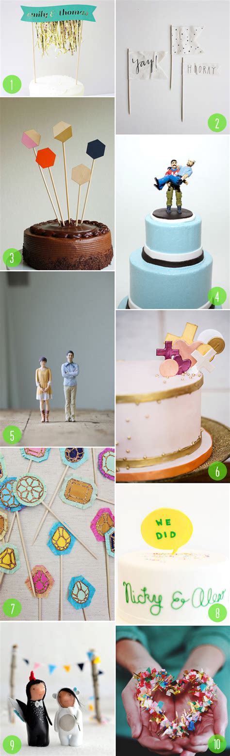 top  cake toppers  brooklyn bride modern wedding blog