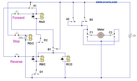 relay  motor wiring diagram schematic power amplifier  layout