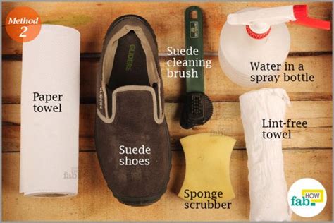 clean suede shoes remove oil water  mud stains fab