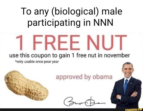 biological male participating  nnn  nut   coupon