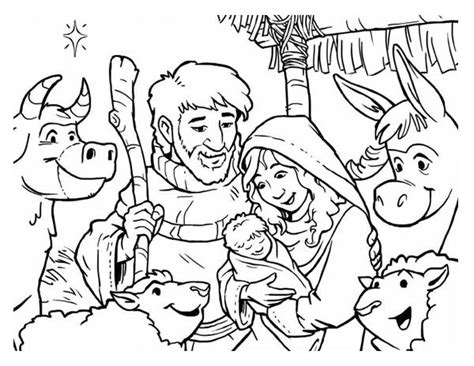 depiction  nativity coloring page color luna