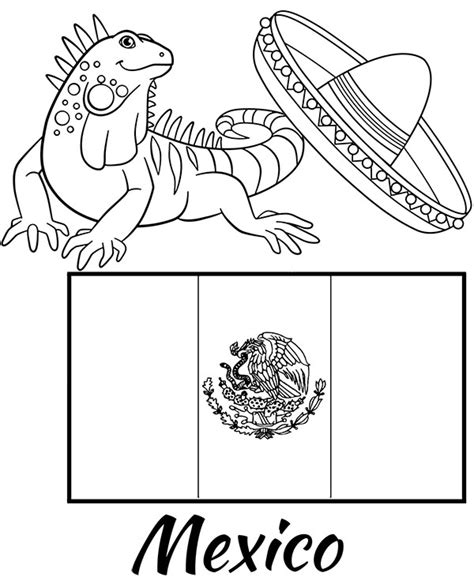 mexico flag coloring pages country flags topcoloringpagesnet