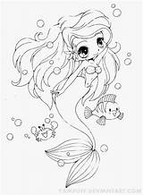 Coloring Mermaid Baby Pages Printable Cartoon Popular sketch template
