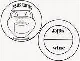 Crafts Jesus Wine Water Into Turns Bible School Sunday Miracle Kids First Craft Preschool Activities Miracles Fun Cana Wedding Turn sketch template