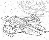 Spaceship Wan Kenobi Gunship sketch template