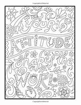 Coloring Positive Pages Words Sheets Adultcoloringpages Club Quote sketch template