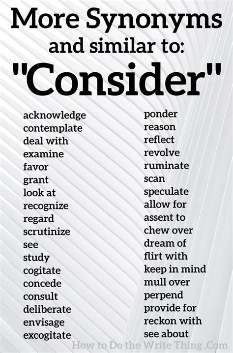 more synonyms for consider book writing tips essay writing skills