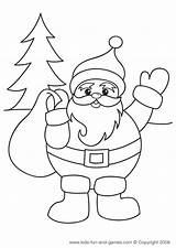 Christmas Pages Kids Printable Colouring Coloring Santa Claus sketch template