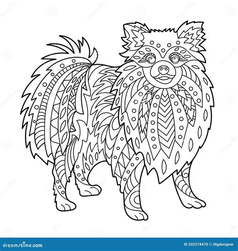 cute dog coloring page  children  adult stock vector