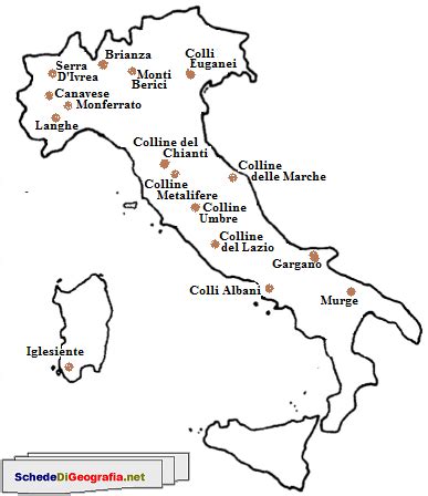 cartina muta colline italiane cartina politica italia