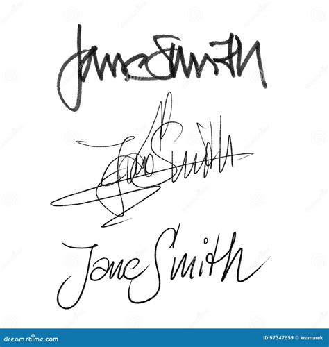 calligraphy signature jane smith handwritten set   styles