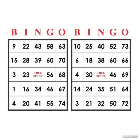 printable bingo numbers   printabler printable bingo cards
