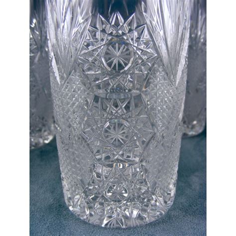 Bohemian Cut Crystal Tall Drinking Glasses Set Of 8 Chairish
