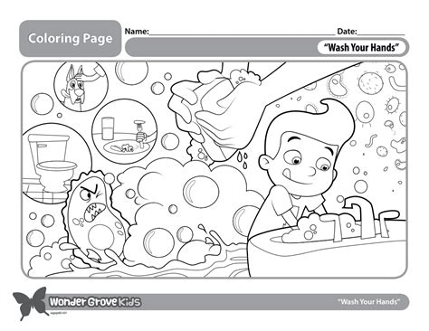 hand washing  kids coloring pages  hand washing coloring pages