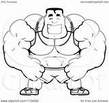 Buff Bodybuilder Cartoon Coloring Clipart Pages Body Outlined Happy Vector Cory Thoman Builder Color Printable Getcolorings Getdrawings 2021 sketch template