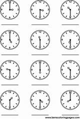 Clock Half Hour Worksheets Coloring Time Past Telling Pages Handout School Learning Learn Kids Benscoloringpages Print Math Completare Da Orologio sketch template