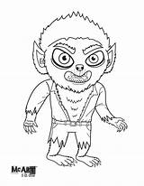 Coloring Color Pages Wolfman sketch template