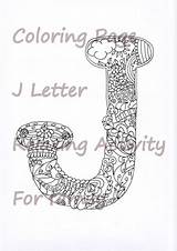 Coloring Letter Adult Zentangle Colouring Alphabet Relaxing Drawn Activity Inspired Hand Family Kids sketch template