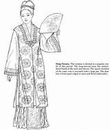 Coloring Pages Chinese Adult Printable Fashions Publications Dover Oriental History Color Fashion Books Colouring Kids Style People Surreal Artwork Doverpublications sketch template
