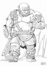 Coloring Ogre Dnd Pages Drawing sketch template