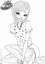 Winx Coloring Pages Club Casual Outfit sketch template