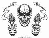 Tattoo Revolver Gangster Revolvers sketch template
