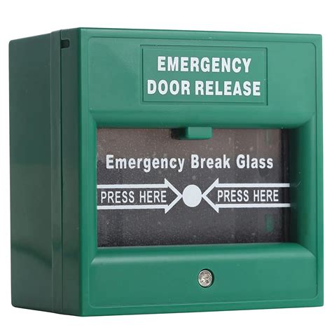 emergency door release wired security button hands break glass  emergency fire alarm exit