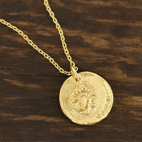 french medallion gold plated silver pendant necklace french glory novica