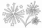 Fireworks Colouring Pages Coloring Years sketch template